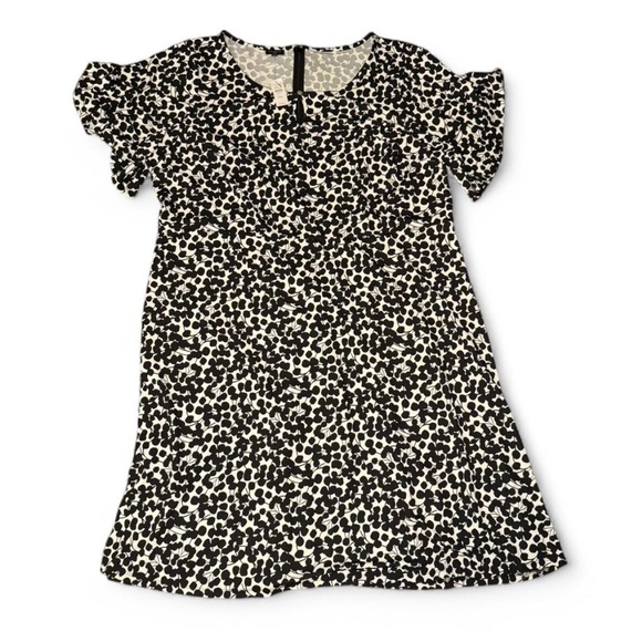 Talbots Black and White A-line Midi Dress with Flutter Sleeves - Picture 1 of 5